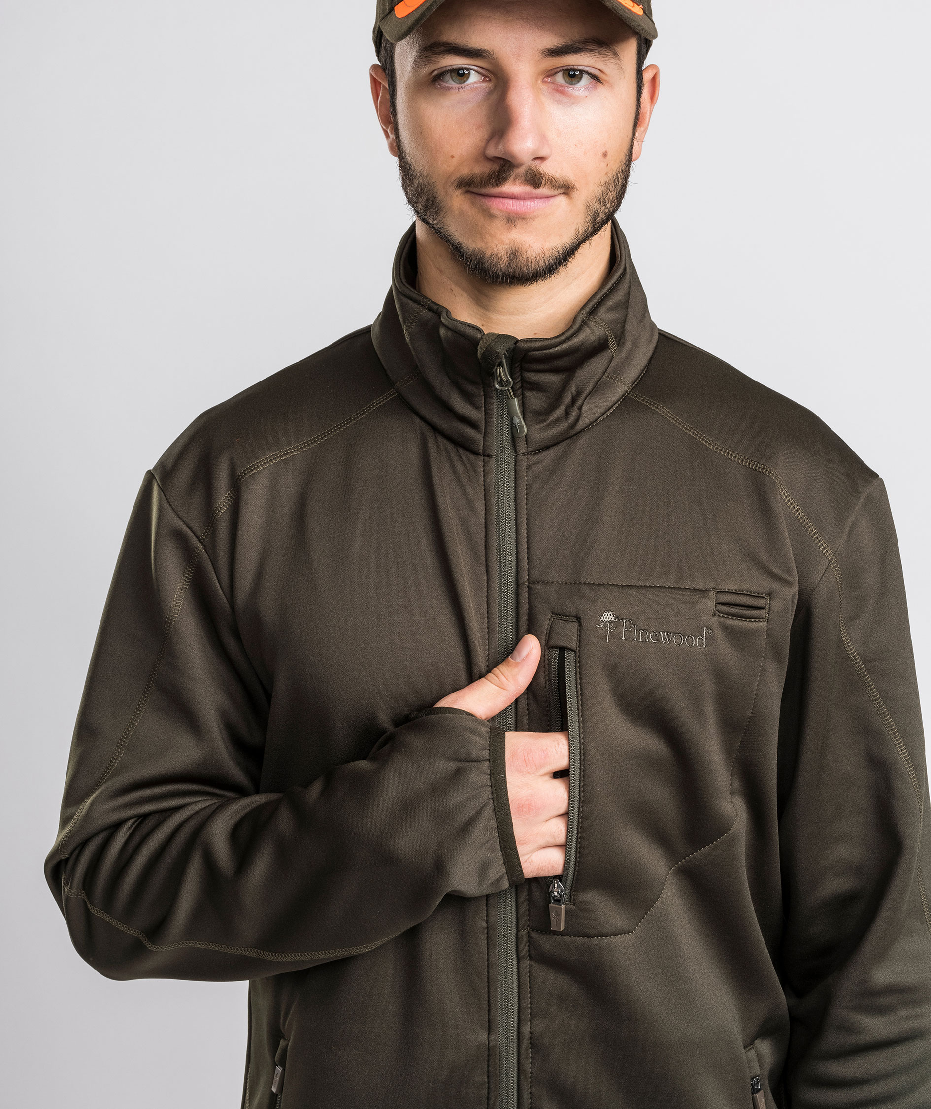 Pinewood Frazer fleecejakke, Dark Mossgreen, large image number 4