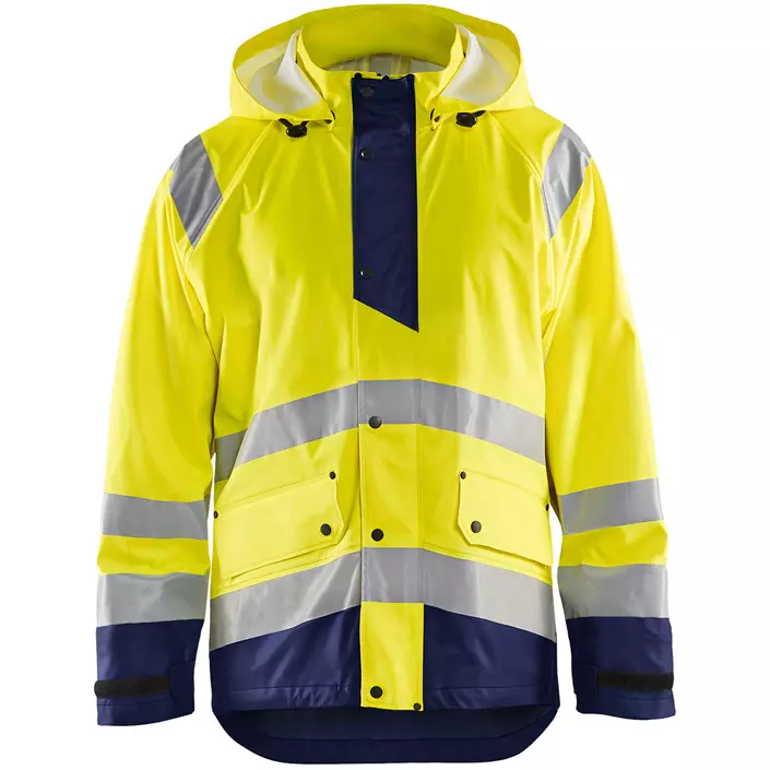 Blåkläder regnjakke Level 1, Hi-vis gul/marineblå, large image number 0