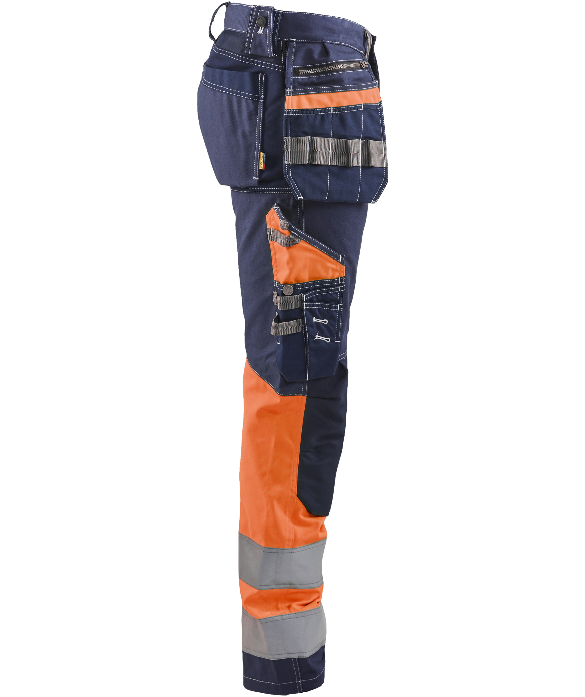 Bl&aring;kl&auml;der h&aring;ndverksbukse, Marine/Hi-Vis Oransje, large image number 2