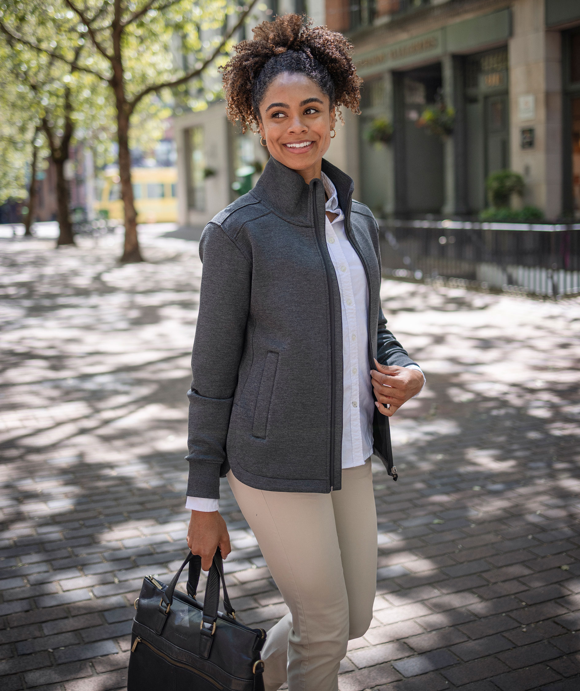 Cutter & Buck Pemberton cardigan dam, Anthracite melange, large image number 1