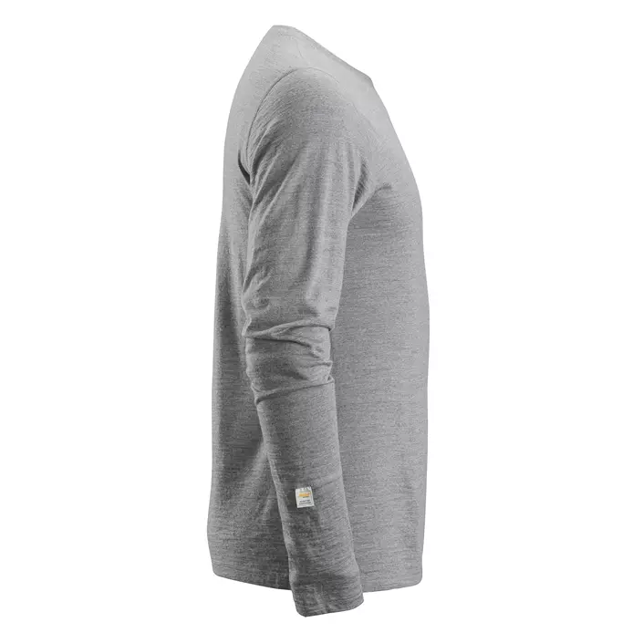 Snickers AllroundWork long-sleeved T-shirt 2427 merino wool, Grey Melange, large image number 3