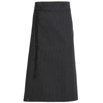 Kentaur long server apron, Black/White Striped