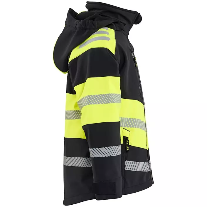 Blåkläder softshelljacka till barn full stretch, Svart/Varselgul, large image number 3