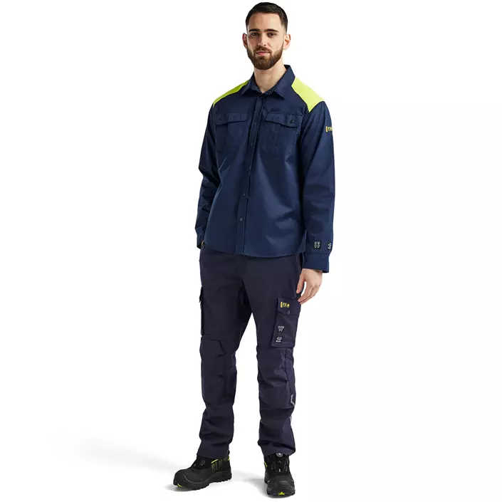 Blåkläder FR arbetsskjorta, Marin/Hi-Vis gul, large image number 1