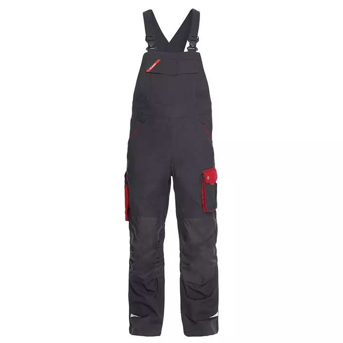 Engel Galaxy bib and brace trousers, Antracit Grey/Tomato Red, large image number 0