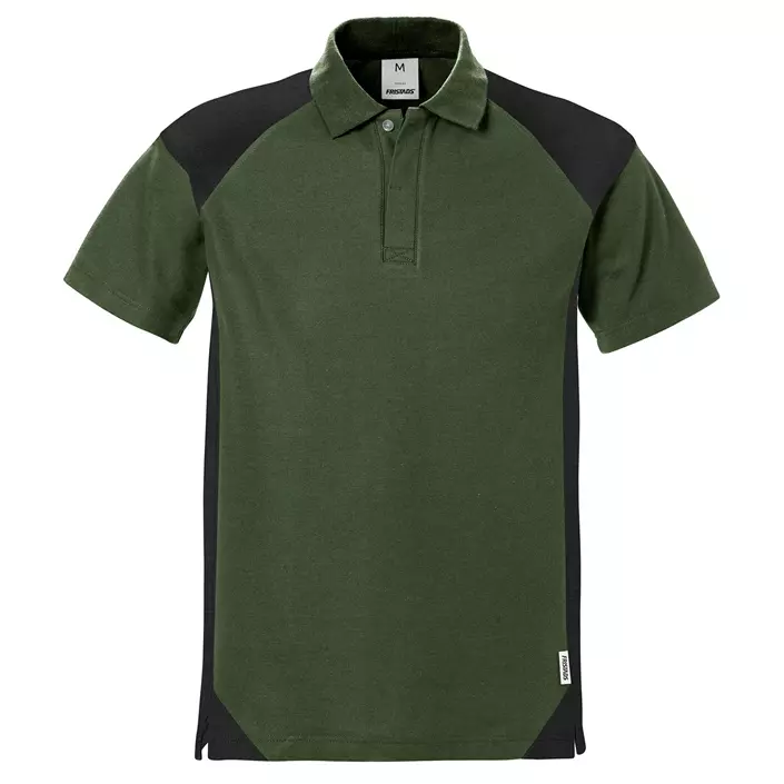 Fristads polo T-shirt, Armygrøn/Sort, large image number 0