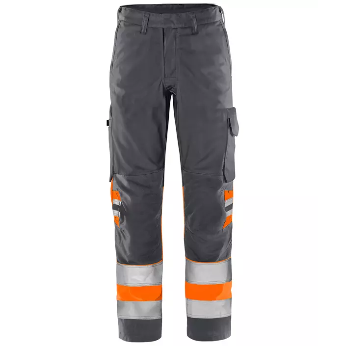 Fristads Green work trousers 2649 GPLU, Grey/Hi-Vis orange, large image number 0