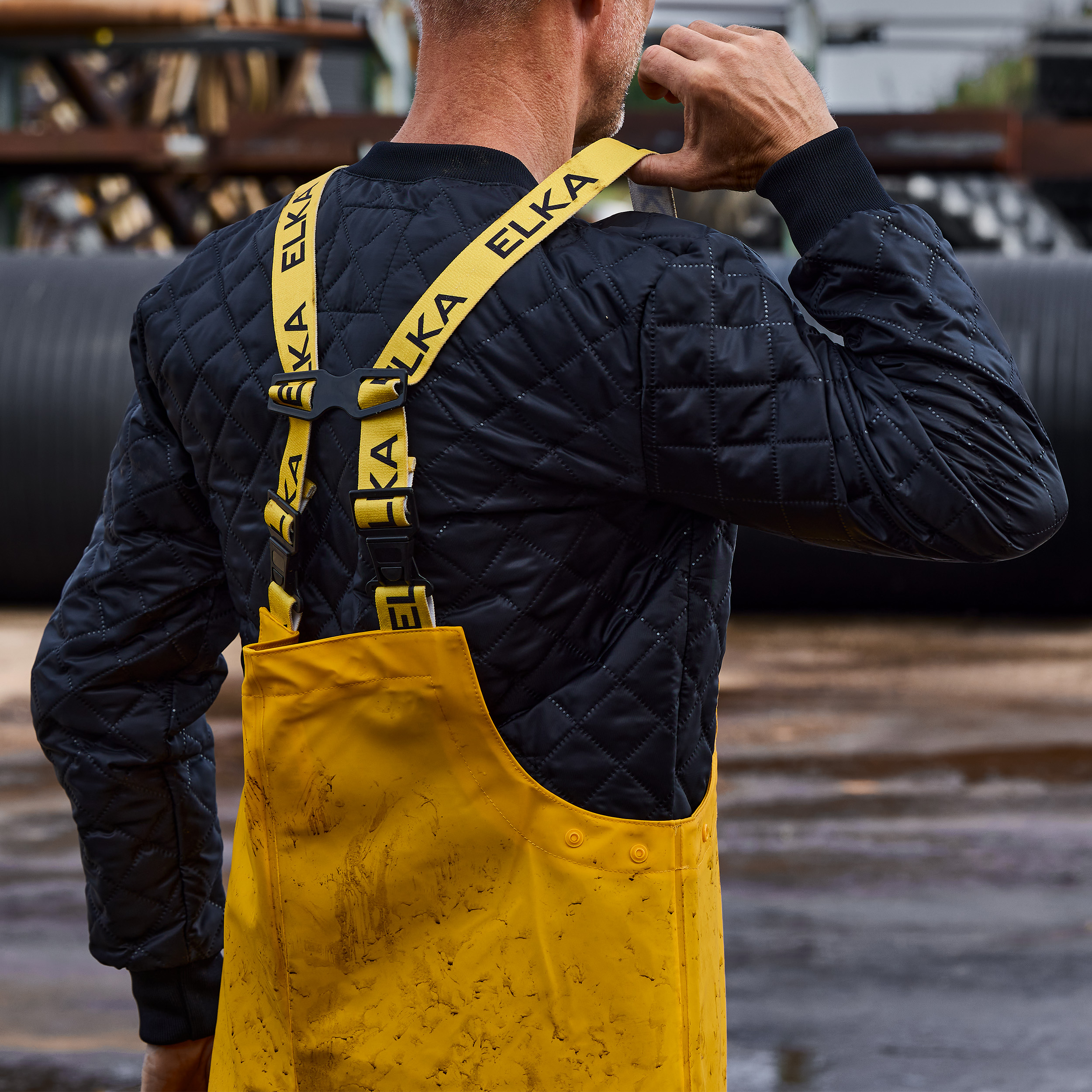 ELKA Elements PU/PVC rain bib and brace, Yellow, large image number 3