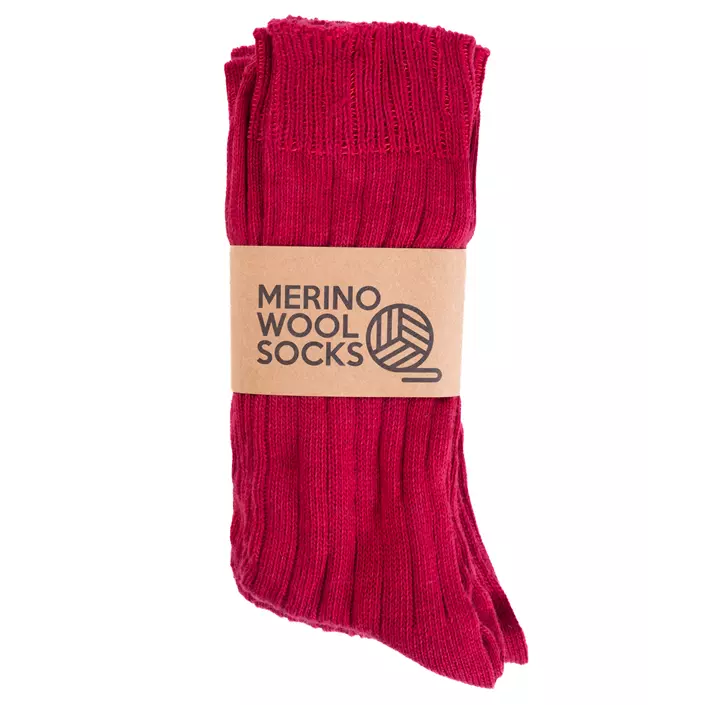 3-pack socks with merino wool, Blood red, large image number 1