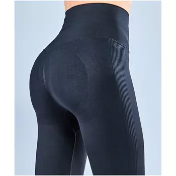 Oxyburn Performance push-up dame tights, Sort
