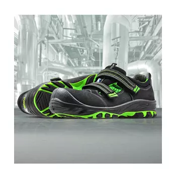 Sievi SpiderX 5+ women's safety sandals S1P, Black/Green