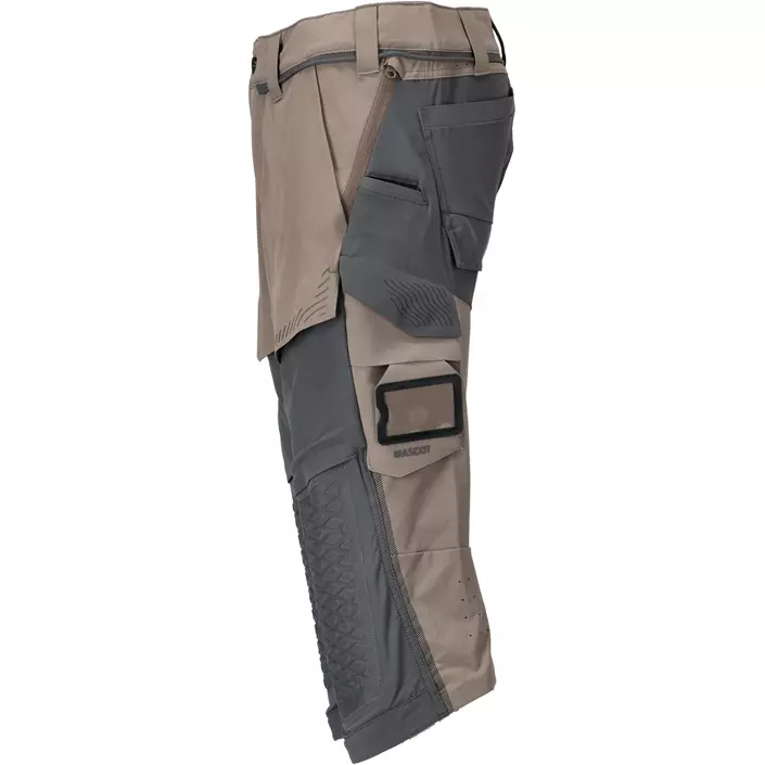 Mascot Customized 3/4-Arbeitshose full stretch, Dunkelsand/Steingrau, large image number 3