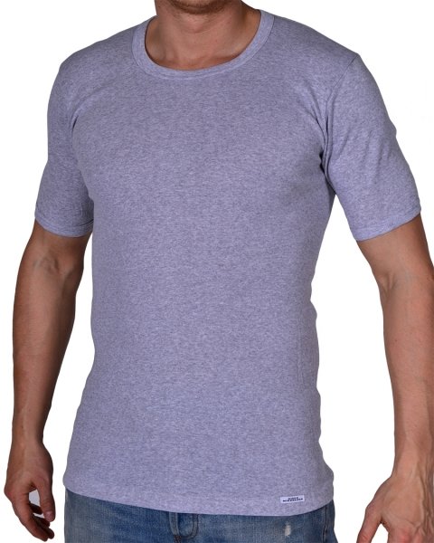 by Mikkelsen short-sleeved underwear shirt, Grey Melange