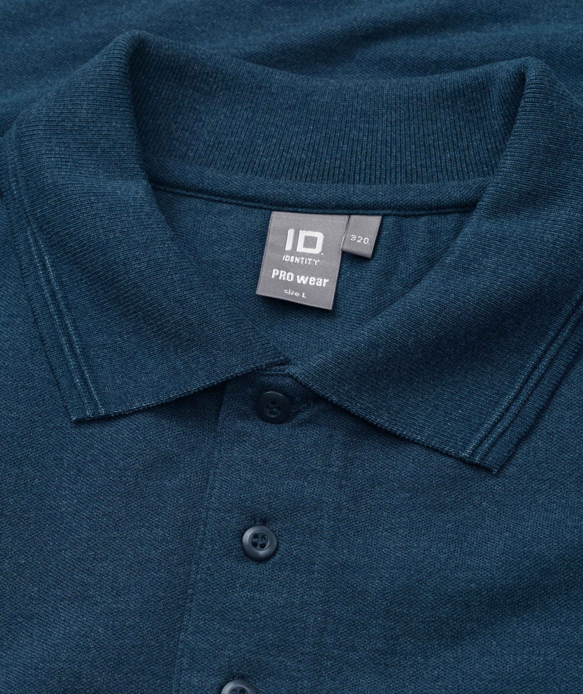 ID PRO Wear Polo T-skjorte med brystlomme, Bl&aring; Melange, large image number 3