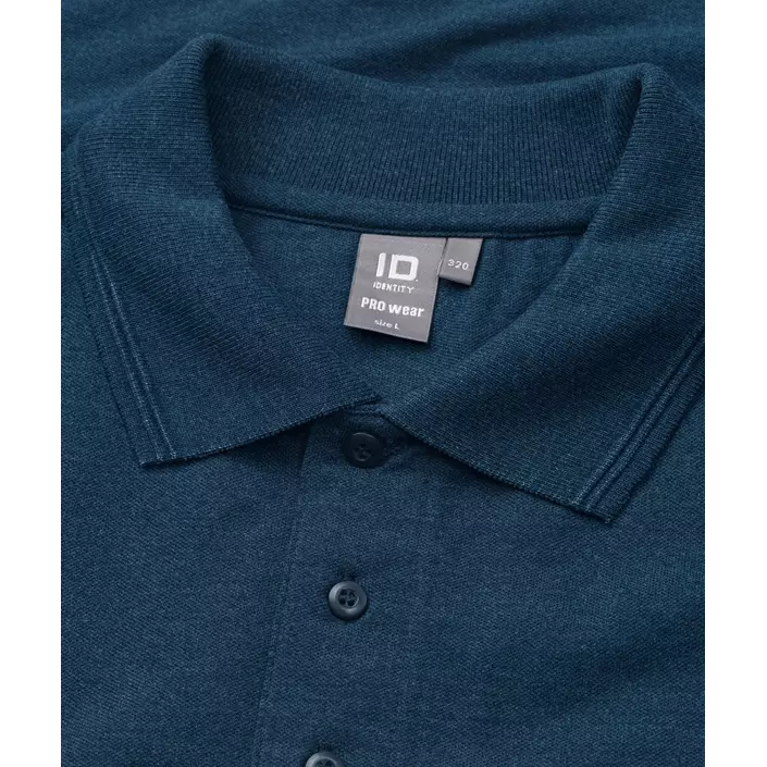 ID PRO Wear Polo T-skjorte med brystlomme, Blå Melange, large image number 3