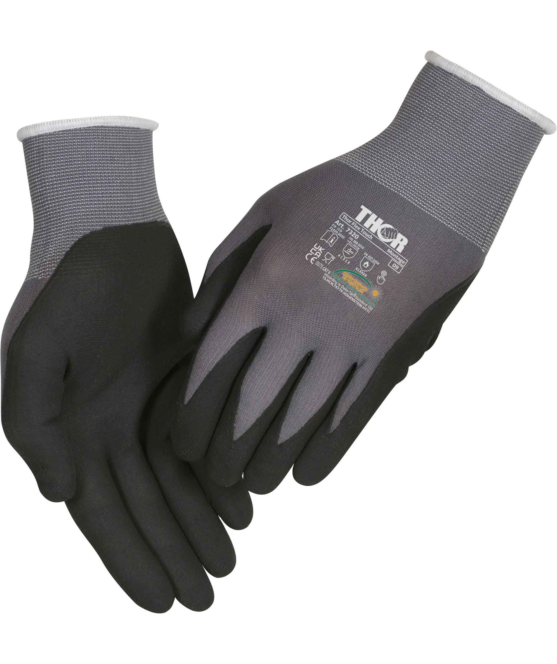 Thor 7320 Flex arbejdshandsker, Gr&aring;, large image number 0