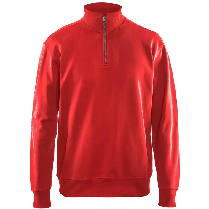 Blåkläder sweatshirt med kort blixtlås, Röd, large image number 0