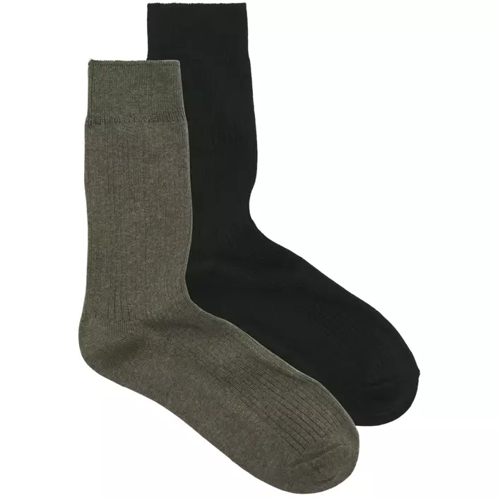 Jack & Jones JACPREMIUM 2er-Pack Strümpfe, Black/Olive Night Melange, Black/Olive Night Melange, large image number 0