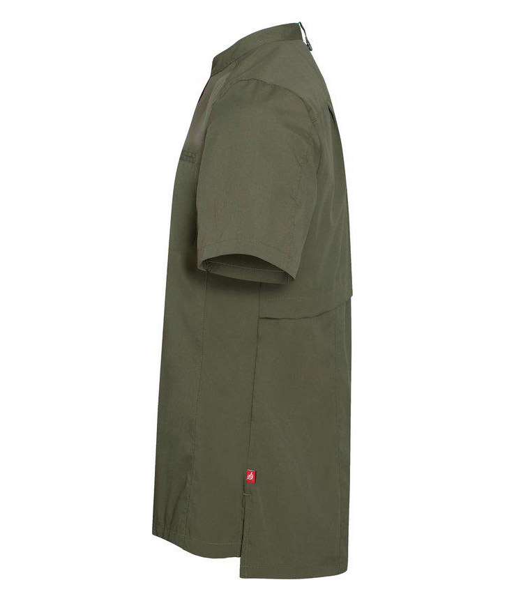 Segers 1006 regular fit kort&auml;rmad kockskjorta, Olivgr&ouml;n, large image number 4