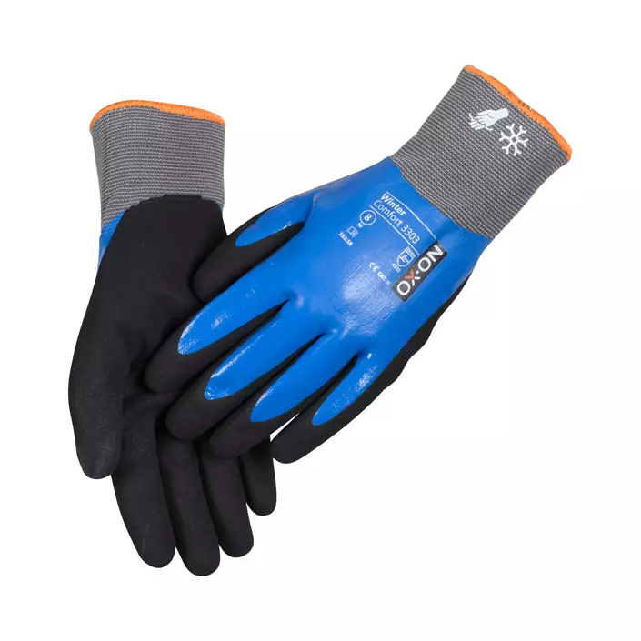 OX-ON Winter Comfort 3303 waterproof work gloves, Black/Blue, large image number 1