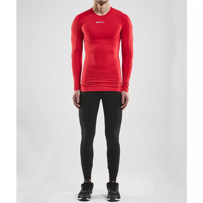 Craft Pro Control Compression langærmet T-shirt, Bright red, large image number 3