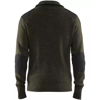 Blåkläder wool sweater, Dark Olive Green/Dark Grey