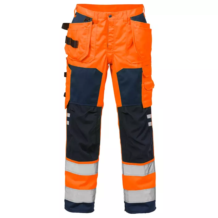 Fristads håndverkerbukse, Hi-vis Oransje/Marineblå, Hi-vis Oransje/Marineblå, large image number 0