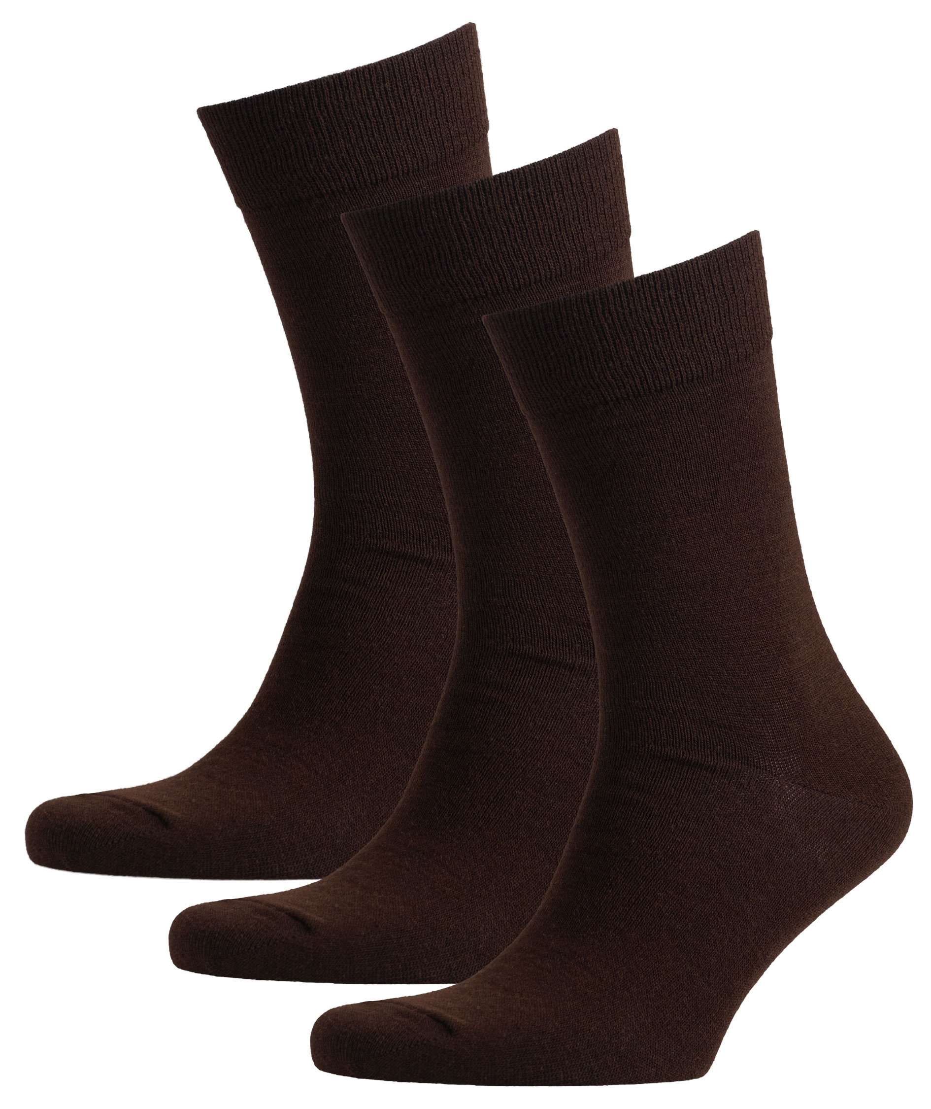 Westborn Basic 3-pack strumpor med ull, Brown