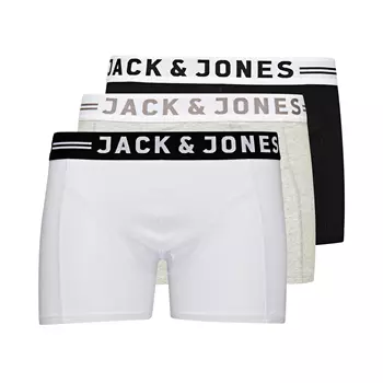 Jack & Jones Sense 3er Pack Boxershorts, Weiss/grau/schwarz