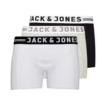 Jack & Jones Sense 3-pak boxershorts, Hvid/grå/sort