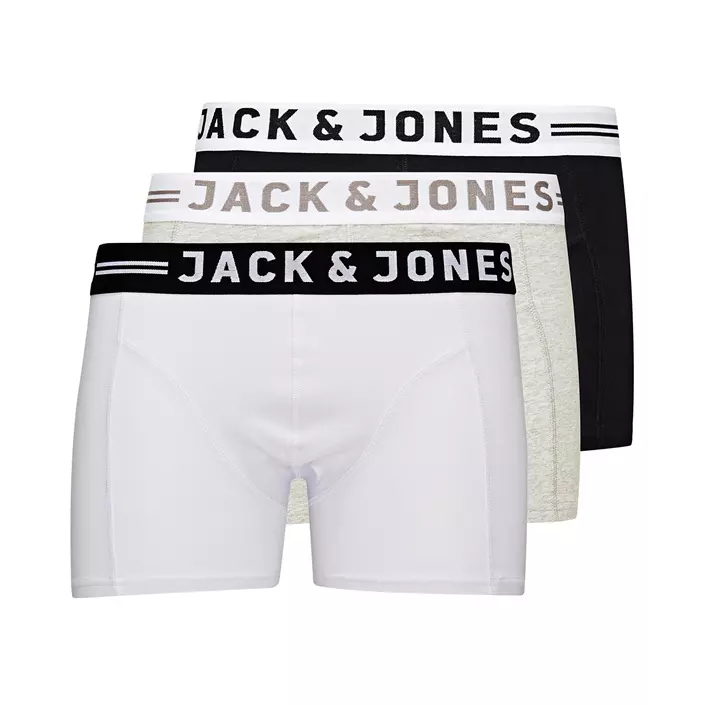 Jack & Jones Sense 3-pak boxershorts, Hvid/grå/sort, large image number 0