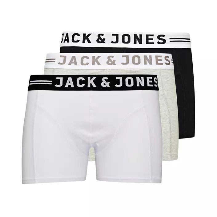 Jack & Jones Sense 3er Pack Boxershorts, Weiss/grau/schwarz, large image number 0