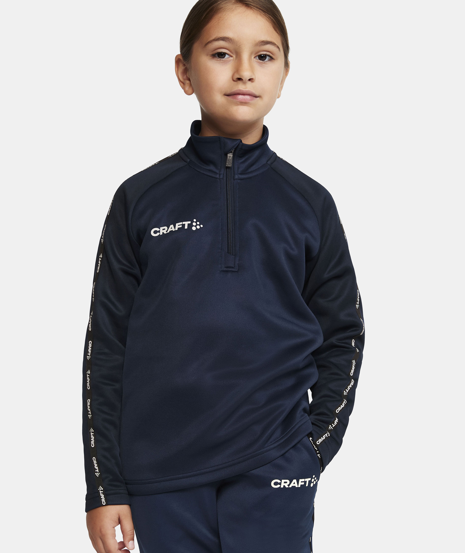 Craft Squad 2.0 halfzip training pullover for kids, Navy, large image number 4