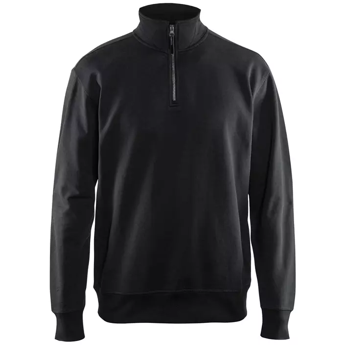 Blåkläder sweatshirt med kort blixtlås, Svart, large image number 0