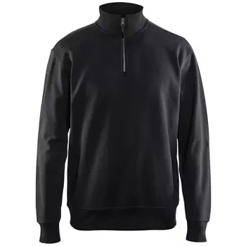 Blåkläder Sweatshirt mit kurzem Reißverschluss, Schwarz