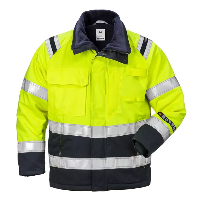 Fristads winter jacket 4185, Hi-vis Yellow/Marine, large image number 0