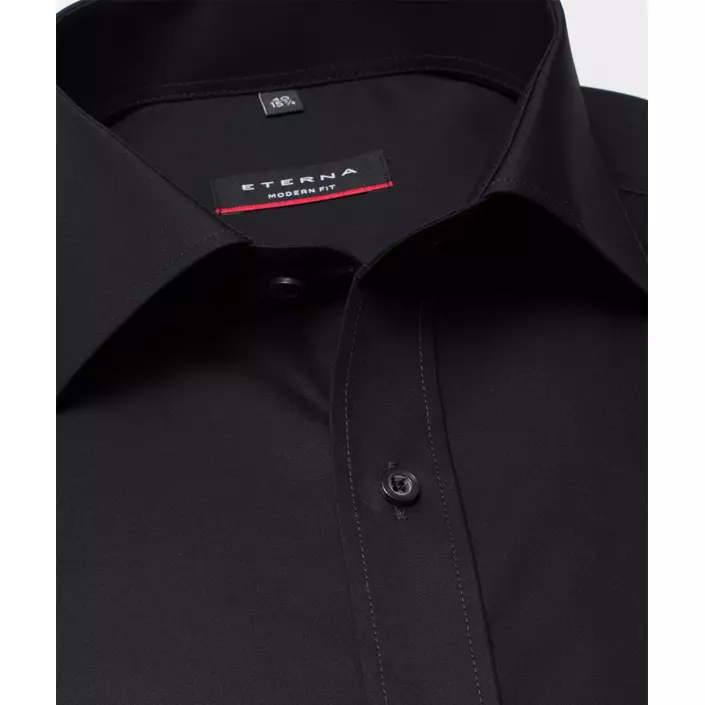 Eterna Uni Modern fit Poplin shirt, Black, large image number 3