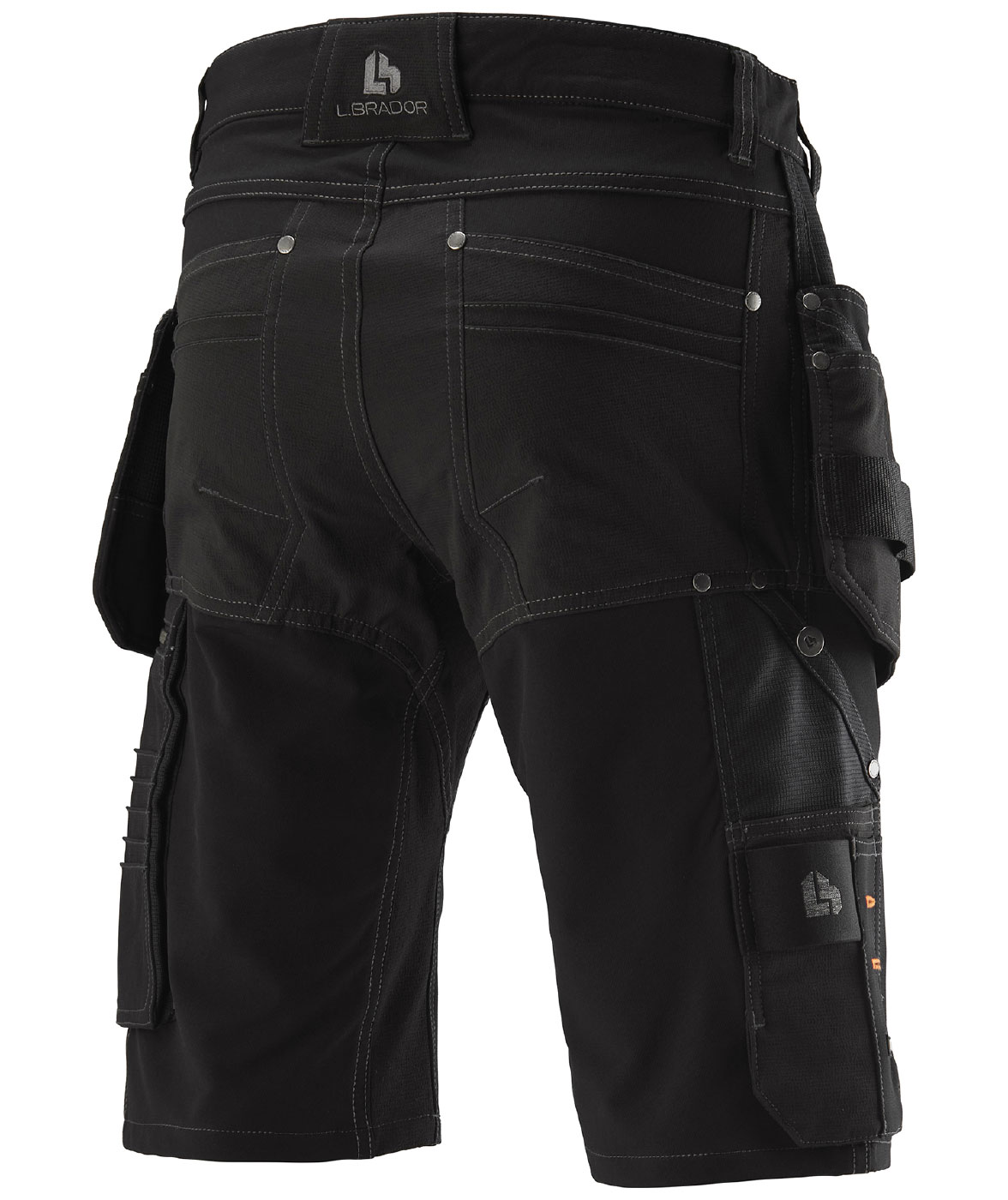 L.Brador Momentum hantverksshorts 1420P full stretch, Svart