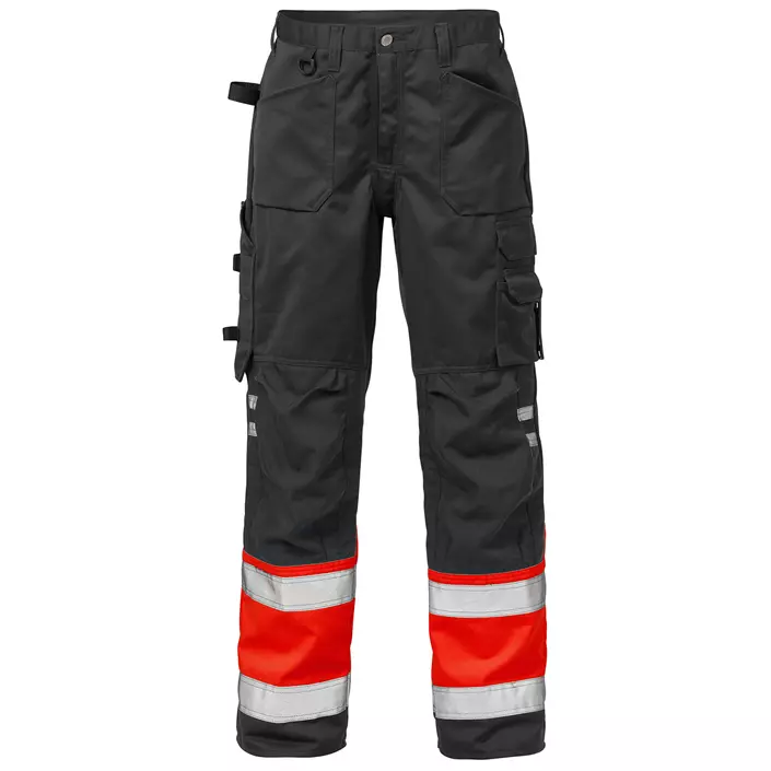 Fristads work trousers 2032, Hi-vis Red/Black, large image number 0