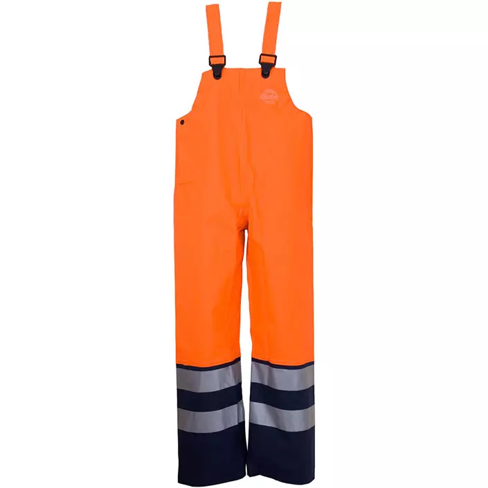 Abeko Atec rain bib and brace trousers, Hi-vis Orange/Marine, large image number 0
