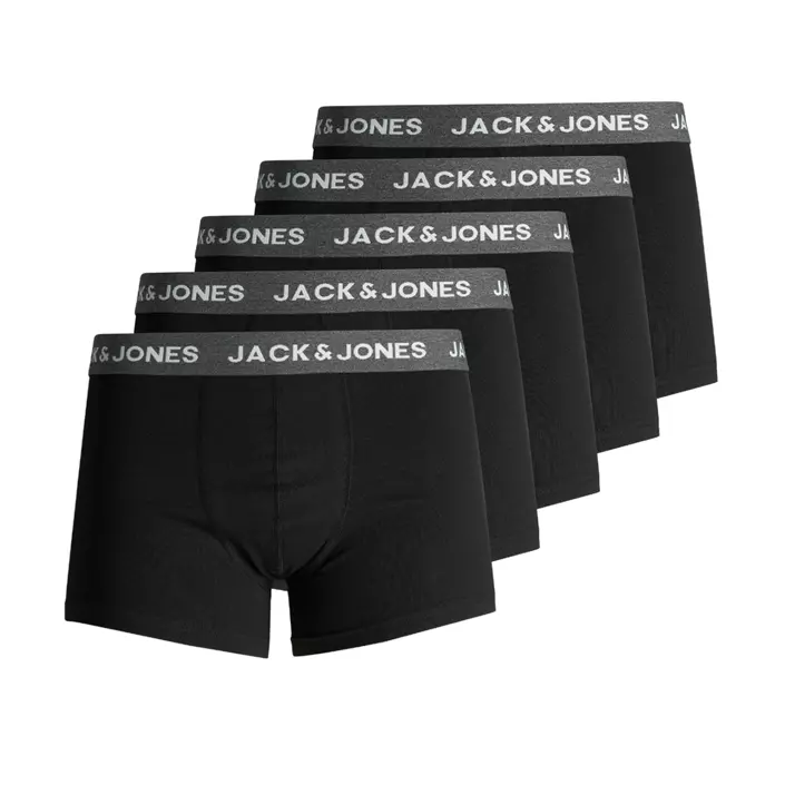 Jack & Jones JACHUEY 5-pak boxershorts, Grey Melange/Black, large image number 0