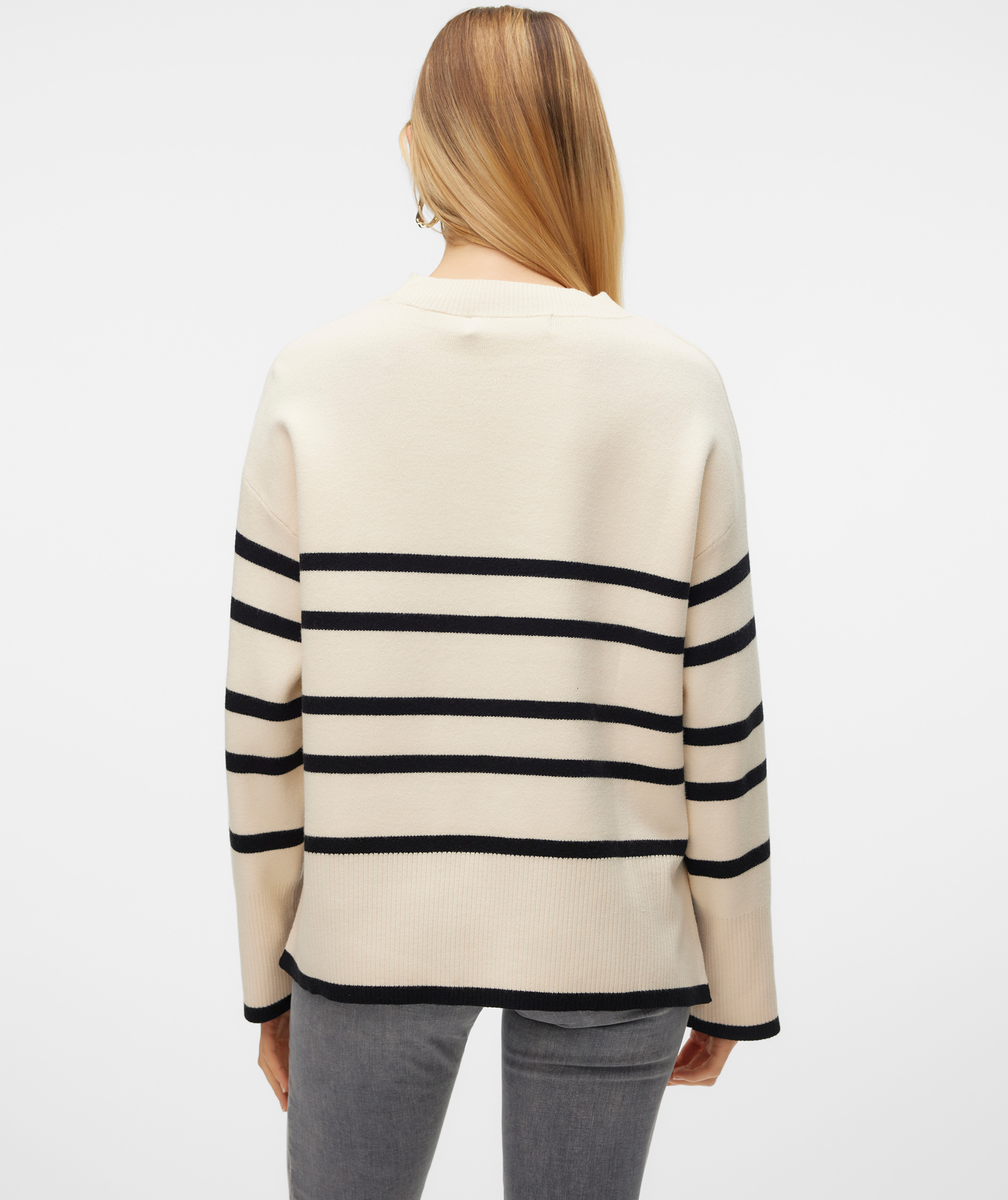 Vero Moda VMSABA stickad tr&ouml;ja, Birch/Black, large image number 2