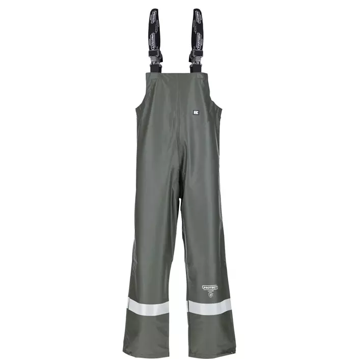 Kramp Protect rain bib and brace trousers, Green, large image number 0