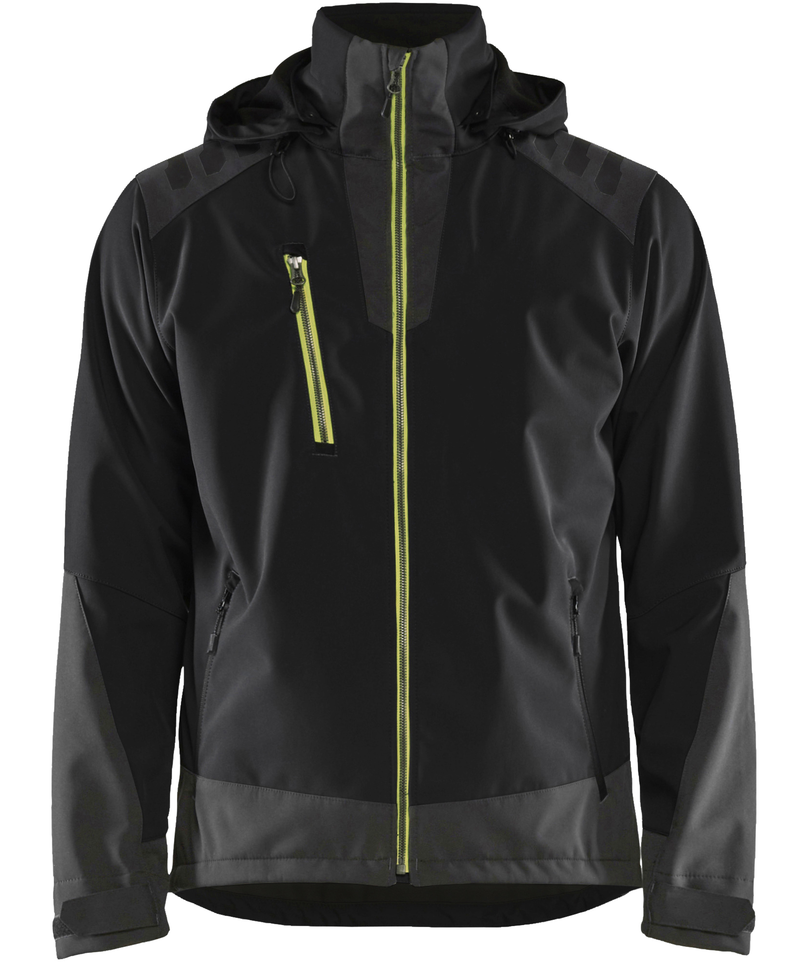 Bl&aring;kl&auml;der softshell jacket, Black/Hi-Vis Yellow
