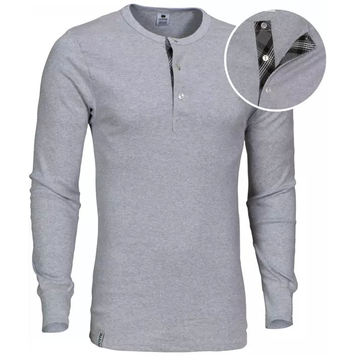 Dovre ribb grandad T-shirt, Grey melange, large image number 0