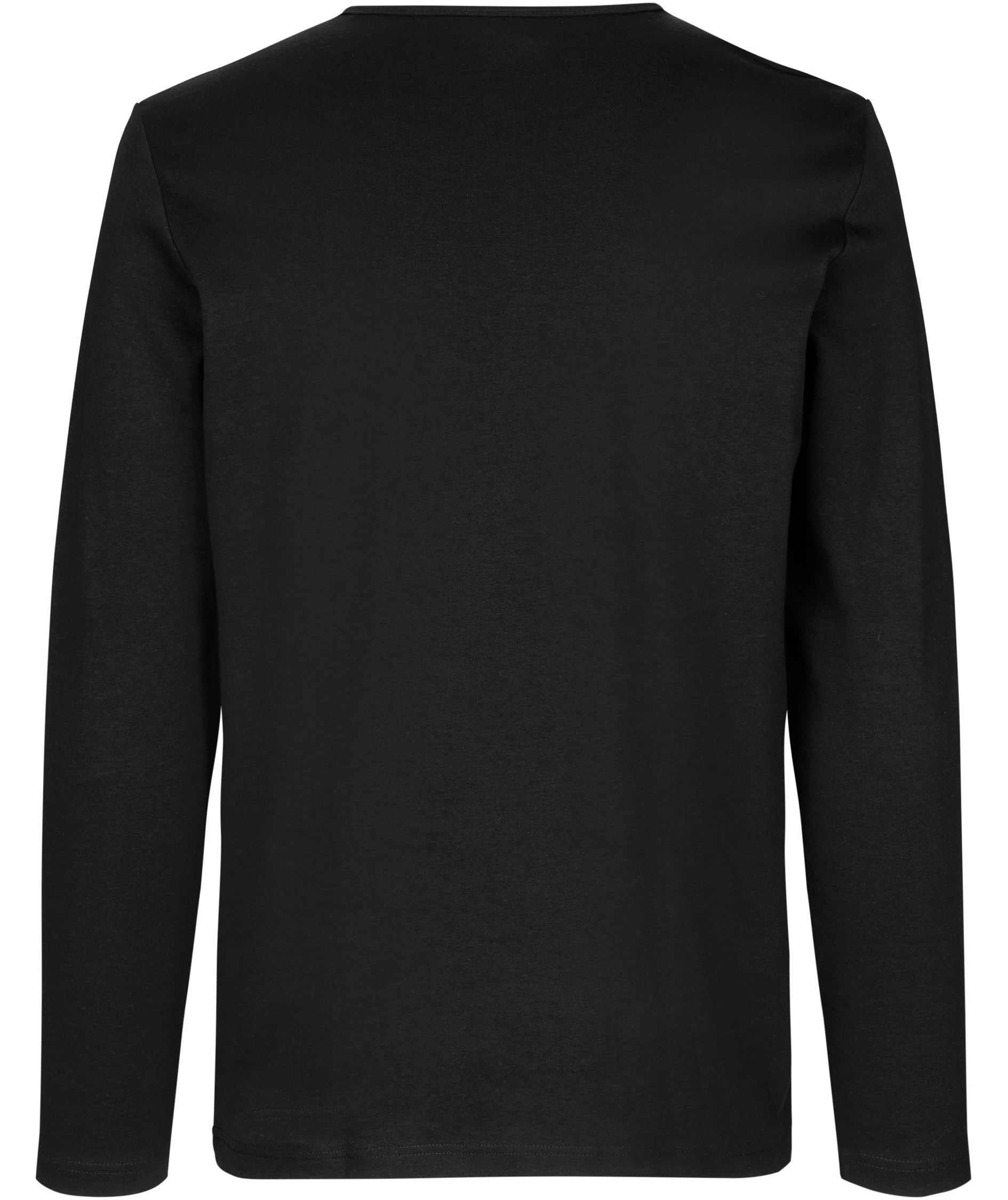 ID Interlock lang&auml;rmeliges T-Shirt, Schwarz