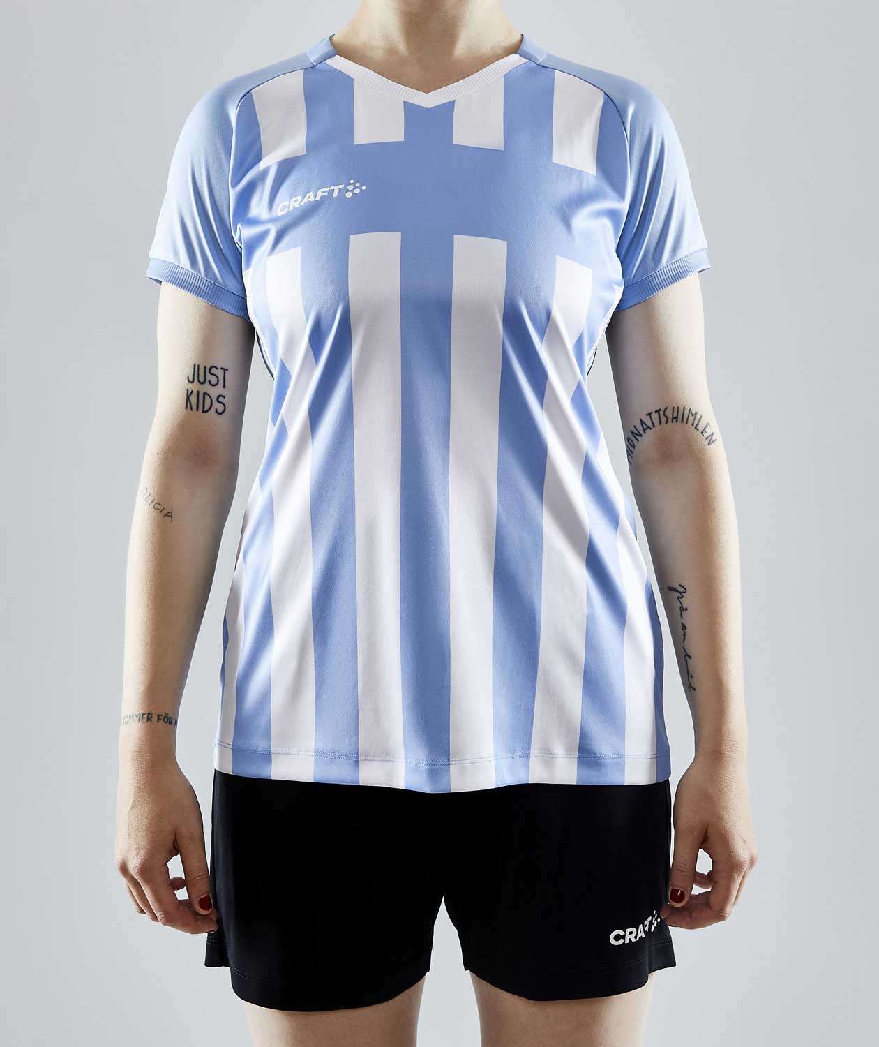 Craft Progress 2.0 Stripe Jersey women's T-shirt, White/Light Blue, large image number 1