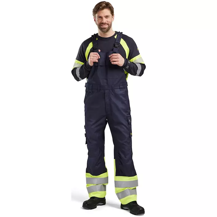 Blåkläder FR selebukse, Marine/Hi-Vis gul, large image number 1