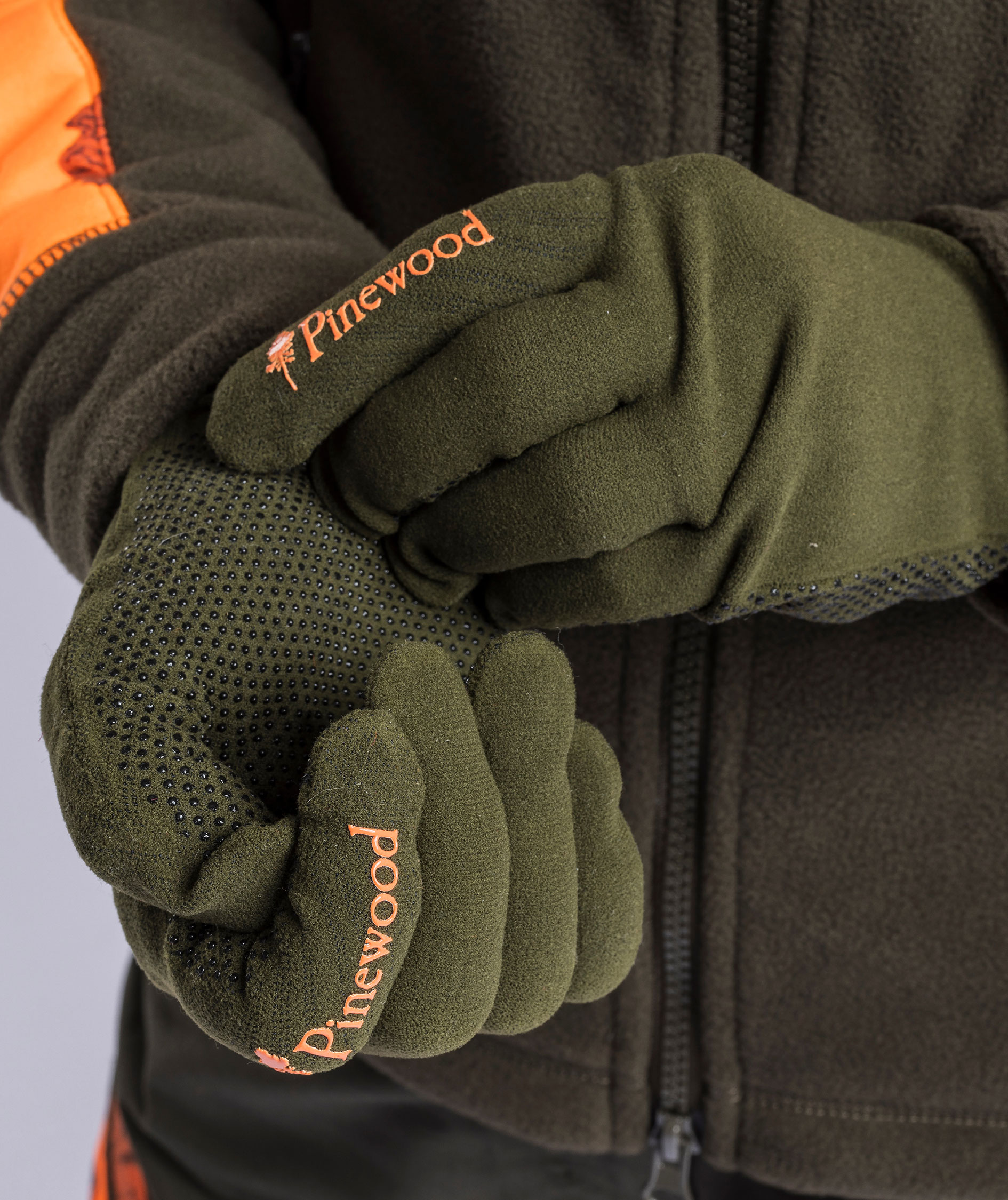 Pinewood&nbsp;Hunters Liner Stretch handsker, Mossgreen/D. Brown, Mossgreen/D. Brown, large image number 3