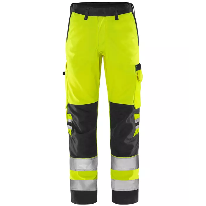 Fristads Green work trousers 2651 GPLU, Hi-vis Yellow/Black, large image number 0
